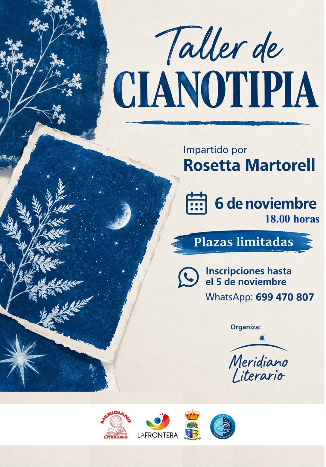 La Frontera abre las inscripciones para un taller de cianotipia en el marco del encuentro literario “Donde el Cielo Escribe”